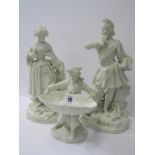 PARIAN, pair of 19th Century Parian figures of Huntman and Companion, 11" height, together with