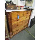 VICTORIAN MARBLE TOP CHEST OF DRAWERS, 2 short and 3 long graduated drawers with column side