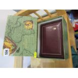 ROLEX WATCH BOX, in a burgandy leather Rolex watch box with display and cleaning cloth and papers,