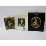 MINIATURES, portrait miniature of European Nobleman, also porcelain oval portrait miniature and 1