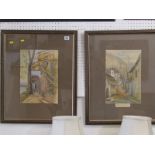 FRENCH SCHOOL, 2 Victorian watercolour sketches "Varenna Hotel" and "Chatillon"