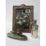 SILVER BACKED NAIL BUFFER, a HM silver encased scent bottle with swag decoration, Birmingham HM,
