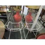RETRO, pair of Harry Bertoia style, wirework high stools