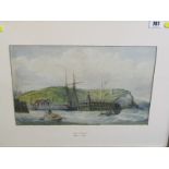 MARITIME, School of Henry Matthews, signed watercolour "Entering the Harbour", 19.5" x 14"