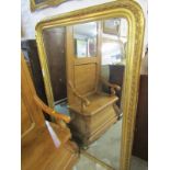 GILT OVER MANTLE, domed top narrow over mantle (some damage) 59" height 40" width