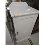 EDWARDIAN POT CUPBOARD, painted single door pedestal cabinet, 15.5" width