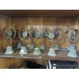 INTERIORS, collection of 10 Edwardian servants call bells on original mounts