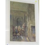 ALF PARKMAN, signed watercolour dated 1888, "The Smokers", 20" x 14"
