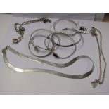 SILVER ITEMS, including silver bangles & necklaces