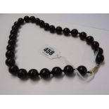 VINTAGE BLACK AMBER BEAD NECKLACE, approx 44 grams, untested