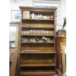 BOOKCASE, painted adjustable open fronted bookcase, 79" height 43" width