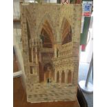 A. O. LAMPLOUGH, signed watercolour dated 1901 "Cathedral Interior", 18" x 10"