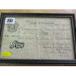 EARLY BANK NOTE, Bank of England £5 bank note dated 1951, signed Beale