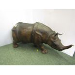 RHINOCEROS, leather model of Rhinoceros, 26" length