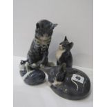 COPENHAGEN CATS, collection of 4 porcelain cat figures, including model 370 and 727
