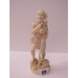 ANTIQUE IVORY FIGURE, signed base, figure of Farm Worker, 7" height