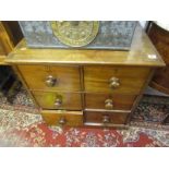 VICTORIAN MAHOGANY CHEST, straight front chest of 6 short drawers with wooden knop handles, 27"