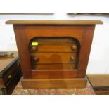 VICTORIAN SPECIMEN CABINET, mahogany table top 4 drawer specimen cabinet with glazed interiors,