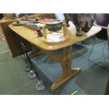 ERCOL DESIGN REFECTORY TABLE, Blonde Ercol design stripped refectory table, 60" length