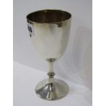 SILVER GOBLET, a plain silver goblet makers BR Sheffield, 1910, 7" high, 198 grams over 6oz