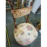 VICTORIAN NURSING CHAIR, walnut fluted back low chair with original castors