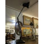 VINTAGE LIGHTING, black enamelled square base angle poise lamp