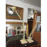 VINTAGE LIGHTING, 2 cream enamelled angle poise table lamps