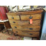 HEPPLEWHITE BOW FRONT CHEST, mahogany bow front chest of 2 short and 3 long graduated drawers,