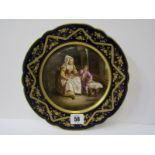 SEVRES CABINET PLATE, attractive gilded blue border cabinet plate, central reserve of Mother and