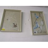 MARJORIE BLAMEY, 2 signed bird studies "Blue Tits and the Cobweb", 8.5" x 6.5"