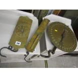 VINTAGE SCALES, brass circular face Salter spring balance for 350lbs, together with 2 other Salter