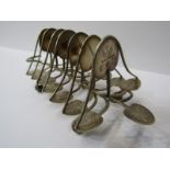 UNUSUAL SILVER TOAST RACK, 6 section toast rack with engraved leaf design decoration, Birmingham HM,