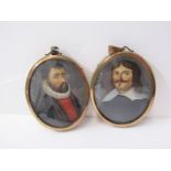 PAIR OF OVAL PORTRAIT PENDANT MINIATURES, inscribed "Bloclant. 3." and "Brober 14"