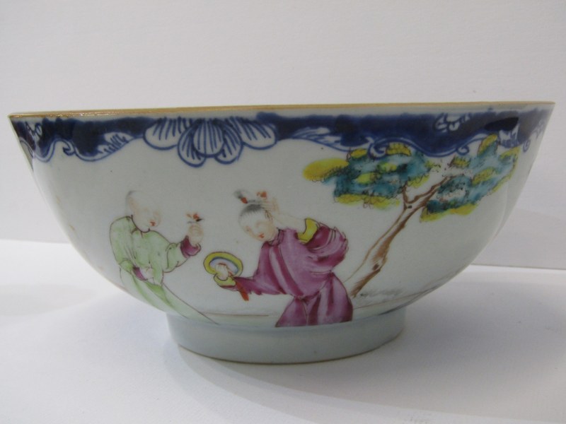 ORIENTAL CERAMICS, early 19th Century famille rose 8" circular bowl decorated with figures within - Image 2 of 3