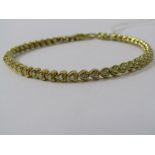 18CT YELLOW GOLD DIAMOND SET BRACELET, approx 14.7 grms in weight