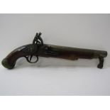 FIREARM, Georgian flintlock large bore pistol, brass fittings