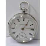 SILVER CASED ENGLISH LEVER POCKET WATCH, Chester 1899 by Symons & Son, Launceston, appears to vbe in