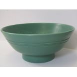 KEITH MURRAY, Wedgwood green glazed 11" circular fruit bowl (interior glaze wear)