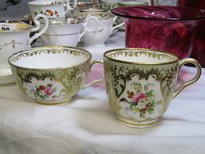 19TH CENTURY TEAWARE, a good collection of English porcelain teaware including, Copeland and - Image 7 of 10