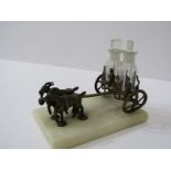 GRAND TOUR, a 19th Century novelty perfume flask holder, created as a goat drawn wagon, 3" width
