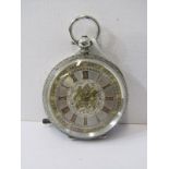 LADIES SWISS SILVER CASED SILVER DIAL POCKET WATCH, key wind, appears to be working condition