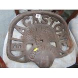 TRACTOR SEAT, cast iron tractor seat "Blackstone of Stamford"