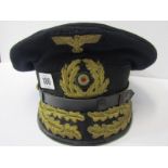 MILITARY, German Naval Officer's model 1938-style visored cap (not an original 3rd reich Kriegsmaren