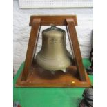 MARITIME, ship's bell "Maid of Kent" on mahogany stand, 13" height