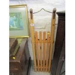 VINTAGE SLEDGE, a "Davos" beech framed vintage sledge, 44"