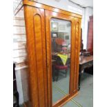 VICTORIAN MIRRORED WARDROBE, satin beech mirrored wardrobe