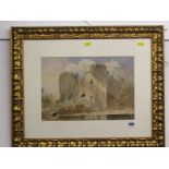 T. S. ROBIN, signed watercolour "Gateway of Whittington Castle", 9" x 13"