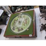 EDWARDIAN HORSE RACING GAME, mahogany cased tabletop game by"Sandown", 20" square