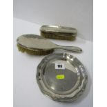 WMF SALVER; also 2 silver backed hair brushes