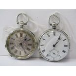 POCKET WATCHES, pair of silver cased ladies fob watches